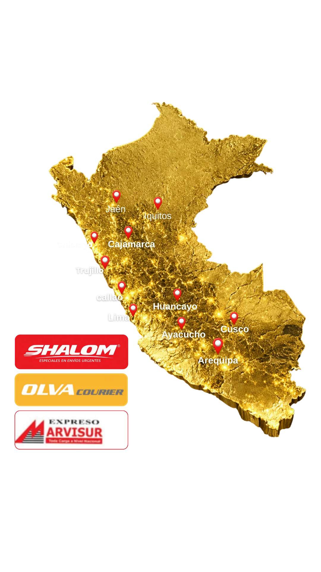 Mapa de cobertura contra entrega luxodil